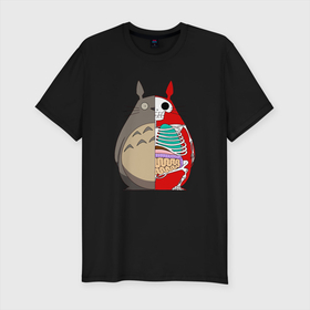 Мужская футболка хлопок Slim с принтом Totoro Inside в Екатеринбурге, 92% хлопок, 8% лайкра | приталенный силуэт, круглый вырез ворота, длина до линии бедра, короткий рукав | ghibli | japan | nature | neigbor | neighbour | totoro | анимация | аниме | гибли | друг | животные | лес | милый | мир | миядзаки | мой сосед тоторо | мульт | мультфильм | природа | сосед | тоторо | хаяо | хранитель | япония
