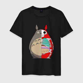 Мужская футболка хлопок с принтом Totoro Inside в Тюмени, 100% хлопок | прямой крой, круглый вырез горловины, длина до линии бедер, слегка спущенное плечо. | ghibli | japan | nature | neigbor | neighbour | totoro | анимация | аниме | гибли | друг | животные | лес | милый | мир | миядзаки | мой сосед тоторо | мульт | мультфильм | природа | сосед | тоторо | хаяо | хранитель | япония