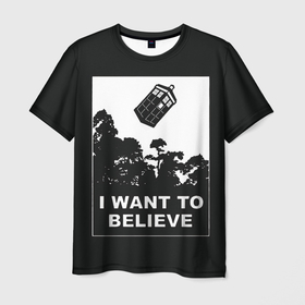 Мужская футболка 3D с принтом Я хочу верить в Санкт-Петербурге, 100% полиэфир | прямой крой, круглый вырез горловины, длина до линии бедер | doctor who | i want to believe | serial | доктор кто | путешествия во времени | секретные материалы | сериал | сериалы | фантастика