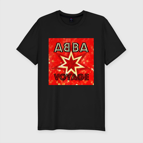 Мужская футболка хлопок Slim с принтом ABBA новый альбом Voyage в Белгороде, 92% хлопок, 8% лайкра | приталенный силуэт, круглый вырез ворота, длина до линии бедра, короткий рукав | Тематика изображения на принте: abba | voyage | абба | альбом | возвращение | группа | музыка | поп | премьера