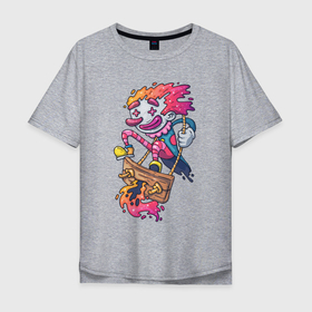 Мужская футболка хлопок Oversize с принтом Клоун , 100% хлопок | свободный крой, круглый ворот, “спинка” длиннее передней части | halloween | иллюстрация | клоун | рисунок | хелуин