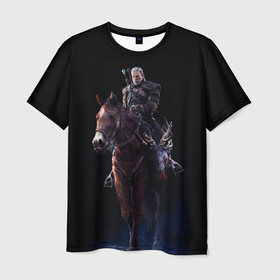 Мужская футболка 3D с принтом Geralt в Петрозаводске, 100% полиэфир | прямой крой, круглый вырез горловины, длина до линии бедер | geralt | plotka | the witcher | wild hunt | witcher 3 | ведьмак | ведьмак 3 | геральт | дикая охота | плотва