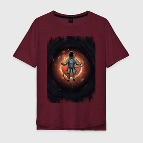 Мужская футболка хлопок Oversize с принтом Взгляд Бездны в Екатеринбурге, 100% хлопок | свободный крой, круглый ворот, “спинка” длиннее передней части | бездна | глаз | древние боги | космонавт | космос | лавкрафт | ужас | хоррор