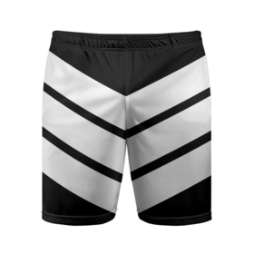 Мужские шорты спортивные с принтом Три полоски в Тюмени,  |  | Тематика изображения на принте: геометрия | линии | минимализм | полосы | три полоски | черно белое