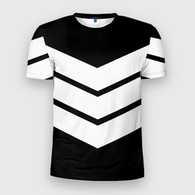 Мужская футболка 3D спортивная с принтом Три полоски в Белгороде, 100% полиэстер с улучшенными характеристиками | приталенный силуэт, круглая горловина, широкие плечи, сужается к линии бедра | Тематика изображения на принте: геометрия | линии | минимализм | полосы | три полоски | черно белое