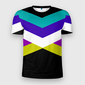 Мужская футболка 3D спортивная с принтом Полосы в Курске, 100% полиэстер с улучшенными характеристиками | приталенный силуэт, круглая горловина, широкие плечи, сужается к линии бедра | геометрия | линии | минимализм | полосы | цвета