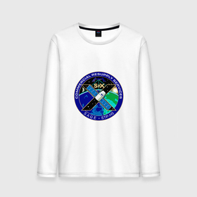 Мужской лонгслив хлопок с принтом SPACEX Илон Маск Лого , 100% хлопок |  | земля | компания. | космос | логотип | орбита