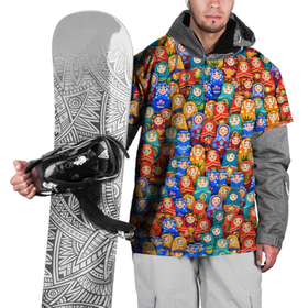 Накидка на куртку 3D с принтом Матрёшки в Тюмени, 100% полиэстер |  | matryoshka | кукла | матрёшка | паттерн | россия | русский | славянский | толпа | узор