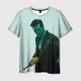 Мужская футболка 3D с принтом Мэтт Смитт в Санкт-Петербурге, 100% полиэфир | прямой крой, круглый вырез горловины, длина до линии бедер | Тематика изображения на принте: doctor who | serial | доктор кто | путешествия во времени | сериал | сериалы | фантастика