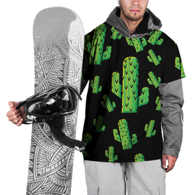 Накидка на куртку 3D с принтом Cactus Time - Веселые кактусы в Санкт-Петербурге, 100% полиэстер |  | Тематика изображения на принте: cactus time | веселый | зеленый | кактусы | милый