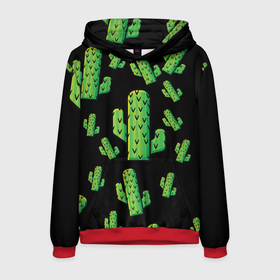 Мужская толстовка 3D с принтом Cactus Time - Веселые кактусы в Тюмени, 100% полиэстер | двухслойный капюшон со шнурком для регулировки, мягкие манжеты на рукавах и по низу толстовки, спереди карман-кенгуру с мягким внутренним слоем. | cactus time | веселый | зеленый | кактусы | милый