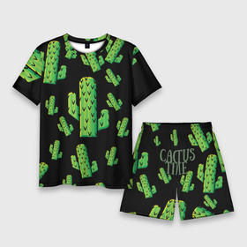 Мужской костюм с шортами 3D с принтом Cactus Time   Веселые кактусы в Екатеринбурге,  |  | cactus time | веселый | зеленый | кактусы | милый