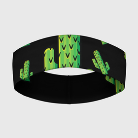 Повязка на голову 3D с принтом Cactus Time   Веселые кактусы ,  |  | cactus time | веселый | зеленый | кактусы | милый