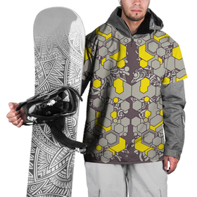 Накидка на куртку 3D с принтом абстракция киберпанк в Екатеринбурге, 100% полиэстер |  | абстракция | андроид | киберпанк | провода | робот | симметрия | шестигранники
