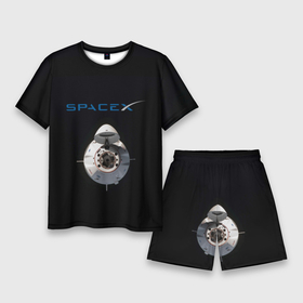 Мужской костюм с шортами 3D с принтом SpaceX Dragon 2 в Новосибирске,  |  | rocket | ship | space | spaceship | spacex | икс | корабль | космический | космос | ракета | спейс