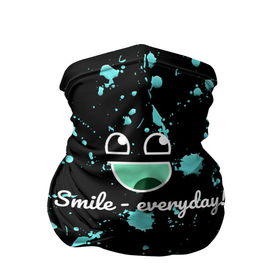 Бандана-труба 3D с принтом Smile Evereday - Улыбайся ! в Санкт-Петербурге, 100% полиэстер, ткань с особыми свойствами — Activecool | плотность 150‒180 г/м2; хорошо тянется, но сохраняет форму | кислота | подарок | пятна | смайл | улыбка