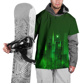Накидка на куртку 3D с принтом Зеленый город в Кировске, 100% полиэстер |  | Тематика изображения на принте: большие строения | большой город | высокие постройки | дома | здания | многоэтажки | постройки