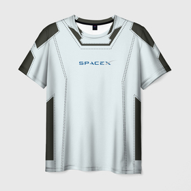 Мужская футболка 3D с принтом Скафандр SpaсeX в Санкт-Петербурге, 100% полиэфир | прямой крой, круглый вырез горловины, длина до линии бедер | space x | илон маск | как тебе такое | космос | скафандр | суборбитальные полёты | форма