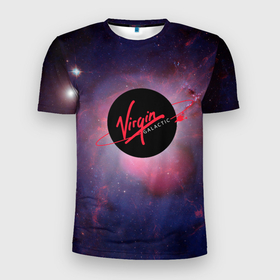 Мужская футболка 3D спортивная с принтом Virgin Galactic космос в Санкт-Петербурге, 100% полиэстер с улучшенными характеристиками | приталенный силуэт, круглая горловина, широкие плечи, сужается к линии бедра | вирджин галактик | космос | лого