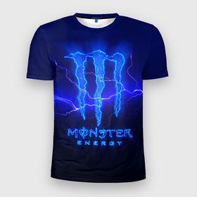 Мужская футболка 3D спортивная с принтом MONSTER ENERGY МОЛНИЯ в Петрозаводске, 100% полиэстер с улучшенными характеристиками | приталенный силуэт, круглая горловина, широкие плечи, сужается к линии бедра | monster | monster energy | монстер | монстер енерджи | монстер енэрджи | монстер энерджи | энергетик | энергетический напиток