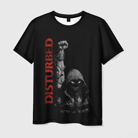 Мужская футболка 3D с принтом DISTURBED в Санкт-Петербурге, 100% полиэфир | прямой крой, круглый вырез горловины, длина до линии бедер | Тематика изображения на принте: dark | disturbed | dreiman | grunge | hardcore | metal | monster | music | punk | rock | usa | гранж | дистербд | дрейман | метал | музыка | панк | рок