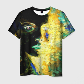 Мужская футболка 3D с принтом Лицо девушки масляная живопись в Петрозаводске, 100% полиэфир | прямой крой, круглый вырез горловины, длина до линии бедер | girl face | два цвета | девушка | лицо | масляная живопись | рисование маслом