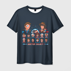 Мужская футболка 3D с принтом Доктор Кто 8 бит , 100% полиэфир | прямой крой, круглый вырез горловины, длина до линии бедер | doctor who | serial | доктор кто | путешествия во времени | сериал | сериалы | фантастика
