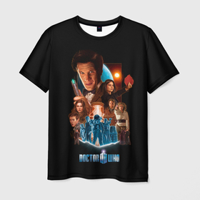 Мужская футболка 3D с принтом Doctor who team в Екатеринбурге, 100% полиэфир | прямой крой, круглый вырез горловины, длина до линии бедер | doctor who | serial | доктор кто | путешествия во времени | сериал | сериалы | фантастика