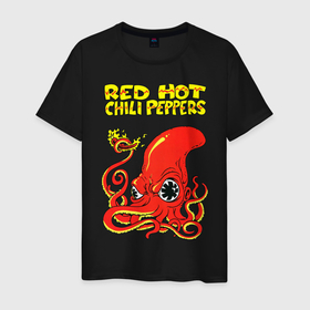 Мужская футболка хлопок с принтом RED HOT CHILI PEPPERS в Петрозаводске, 100% хлопок | прямой крой, круглый вырез горловины, длина до линии бедер, слегка спущенное плечо. | band | blues | california | chili | flea | grunge | hot | metal | music | peppers | red | rock | usa | америка | горячий | группа | кальмар | красный | музыка | перец | песни | рок | сша | чили
