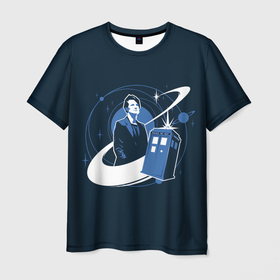 Мужская футболка 3D с принтом MATT SMITH в Белгороде, 100% полиэфир | прямой крой, круглый вырез горловины, длина до линии бедер | doctor who | serial | доктор кто | путешествия во времени | сериал | сериалы | фантастика