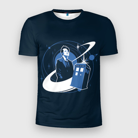Мужская футболка 3D спортивная с принтом MATT SMITH в Санкт-Петербурге, 100% полиэстер с улучшенными характеристиками | приталенный силуэт, круглая горловина, широкие плечи, сужается к линии бедра | doctor who | serial | доктор кто | путешествия во времени | сериал | сериалы | фантастика