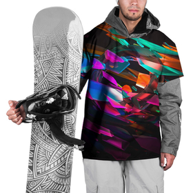 Накидка на куртку 3D с принтом Стеклянный лед в Кировске, 100% полиэстер |  | Тематика изображения на принте: абстракция | алмаз | арт | жемчуг | искусство | красочность | кристалы | минералы | цифровое