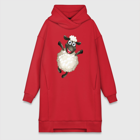 Платье-худи хлопок с принтом Милая овечка в Курске,  |  | барашек | животные | милая овца | овечка | овца