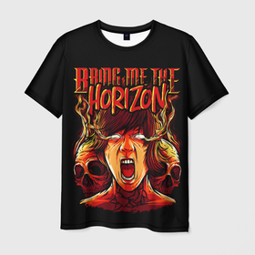 Мужская футболка 3D с принтом Bring Me the Horizon в Екатеринбурге, 100% полиэфир | прямой крой, круглый вырез горловины, длина до линии бедер | bmth | bring me the horizon | horizon | группы | музыка | рок