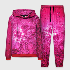 Мужской костюм 3D (с толстовкой) с принтом Розовые Пузырьки в Кировске,  |  | Тематика изображения на принте: абстрактный розовый | неоновый розовый | розовая вода | розовый мир