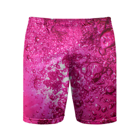 Мужские шорты спортивные с принтом Розовые Пузырьки ,  |  | абстрактный розовый | неоновый розовый | розовая вода | розовый мир