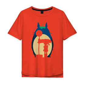 Мужская футболка хлопок Oversize с принтом Street Totoro в Белгороде, 100% хлопок | свободный крой, круглый ворот, “спинка” длиннее передней части | Тематика изображения на принте: ghibli | japan | nature | neigbor | neighbour | totoro | анимация | аниме | гибли | друг | животные | лес | милый | мир | миядзаки | мой сосед тоторо | мульт | мультфильм | природа | сосед | тоторо | хаяо | хранитель | япония