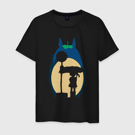 Мужская футболка хлопок с принтом Street Totoro в Санкт-Петербурге, 100% хлопок | прямой крой, круглый вырез горловины, длина до линии бедер, слегка спущенное плечо. | ghibli | japan | nature | neigbor | neighbour | totoro | анимация | аниме | гибли | друг | животные | лес | милый | мир | миядзаки | мой сосед тоторо | мульт | мультфильм | природа | сосед | тоторо | хаяо | хранитель | япония