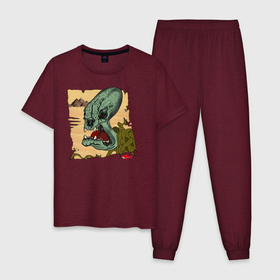 Мужская пижама хлопок с принтом Mummy Zombi , 100% хлопок | брюки и футболка прямого кроя, без карманов, на брюках мягкая резинка на поясе и по низу штанин
 | egypt mummy zomb | red shark | египет | зомбаки | зомби | красная акула | мумия