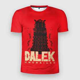 Мужская футболка 3D спортивная с принтом Dalek в Петрозаводске, 100% полиэстер с улучшенными характеристиками | приталенный силуэт, круглая горловина, широкие плечи, сужается к линии бедра | doctor who | serial | доктор кто | путешествия во времени | сериал | сериалы | фантастика