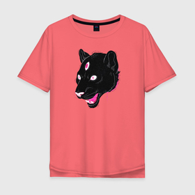 Мужская футболка хлопок Oversize с принтом Магическая Пантера , 100% хлопок | свободный крой, круглый ворот, “спинка” длиннее передней части | большая кошка | пантера | пантера арт | черная пантера
