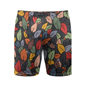 Мужские шорты спортивные с принтом Рисованная Осень в Белгороде,  |  | дерево | лес | листок | листопад | листья | осень
