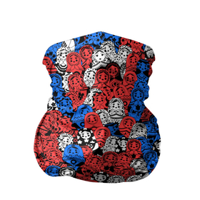 Бандана-труба 3D с принтом Бело-сине-красные матрёшки в Тюмени, 100% полиэстер, ткань с особыми свойствами — Activecool | плотность 150‒180 г/м2; хорошо тянется, но сохраняет форму | matryoshka | матрешка | паттерн | россия | русский | славянский | триколор | узор | флаг