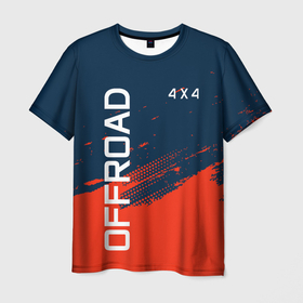 Мужская футболка 3D с принтом OFFROAD 4X4 в Санкт-Петербурге, 100% полиэфир | прямой крой, круглый вырез горловины, длина до линии бедер | 4 на 4 | 4x4 | 4на4 | 4х4 | offroad | offroad club | вездеход | внедорожник | гранж | джип | кроссовер