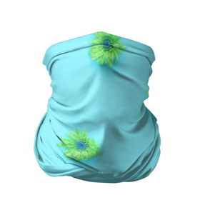 Бандана-труба 3D с принтом Зеленые Цветочки в Кировске, 100% полиэстер, ткань с особыми свойствами — Activecool | плотность 150‒180 г/м2; хорошо тянется, но сохраняет форму | зеленые цветочки | маленькие цветочки | цветы
