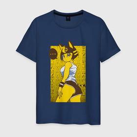 Мужская футболка хлопок с принтом ankha waifu в Белгороде, 100% хлопок | прямой крой, круглый вырез горловины, длина до линии бедер, слегка спущенное плечо. | animal crossing | ankha | ankha waifu | furry | game | waifu | анка | фурри
