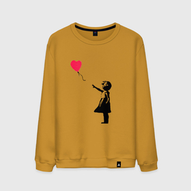 Мужской свитшот хлопок с принтом Balloon Girl в Тюмени, 100% хлопок |  | Тематика изображения на принте: balloon girl | banksy | бэнкси | граффити | девочка с шариком | сердце