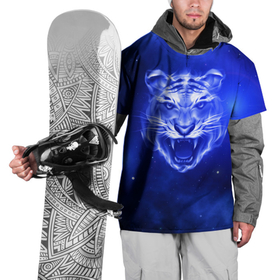 Накидка на куртку 3D с принтом Космический тигр в Белгороде, 100% полиэстер |  | cat | neon | new year | tiger | восточный гороскоп | год тигра | голова | день рождения | дикие животные | зверь | злой кот | злой тигр | кот | кошак | кошка | неоновый | новый год | огненный | оскал | подарок