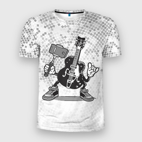 Мужская футболка 3D спортивная с принтом Гитара сэлфи в Екатеринбурге, 100% полиэстер с улучшенными характеристиками | приталенный силуэт, круглая горловина, широкие плечи, сужается к линии бедра | peace | selfi | гитара | мир | рок | рокер | сэлфи | фотка | электрогитара
