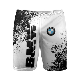 Мужские шорты спортивные с принтом BMW | БМВ РАЗРЕЗАННОЕ ЛОГО ,  |  | bmw | авто | автомобиль | бмв | логотип | марка | машина | модель